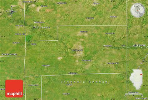 Satellite Map of Kankakee County