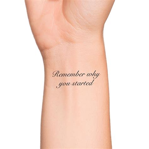 Remember Why You Started Quote Temporary Tattoo / Feminine - Etsy