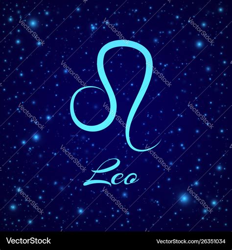Leo zodiac sign on a night sky Royalty Free Vector Image
