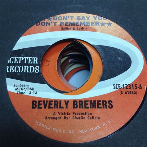 Beverly Bremers Don't Say You Don't Remember Records, LPs, Vinyl and CDs - MusicStack