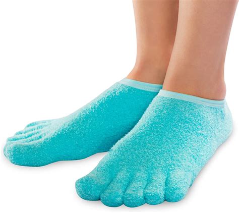 NatraCure 5-Toe Gel Moisturizing Socks (Helps Dry Feet, Cracked Heels ...