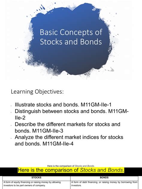 4 Basic Concepts of Stocks and Bonds 1 | PDF | Bonds (Finance) | Stocks