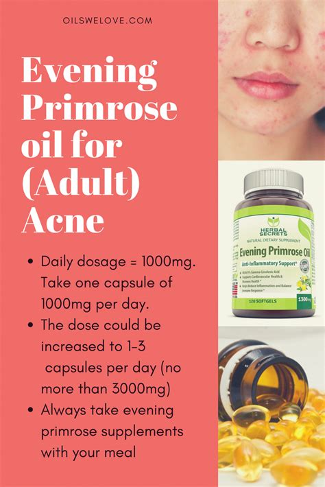 Evening primrose oil for adult acne - dosage and how to take it #acnecure (With images ...