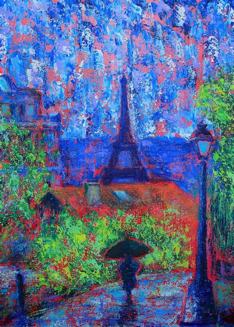 Abstract painting of Paris poster | Print by Artsy Bucket