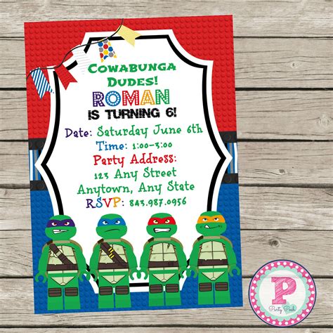 Ninja Turtle Printable Invitations - Invitation Design Blog