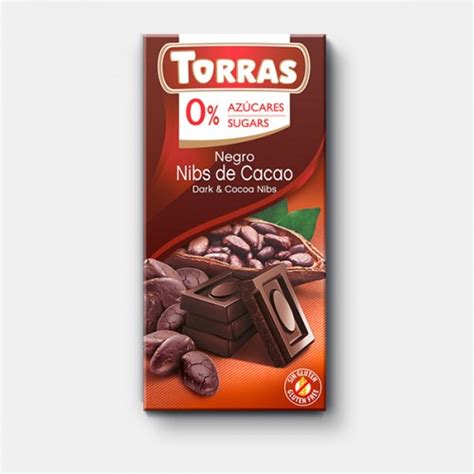 Torras Dark Chocolate with Cacao Nibs 75g