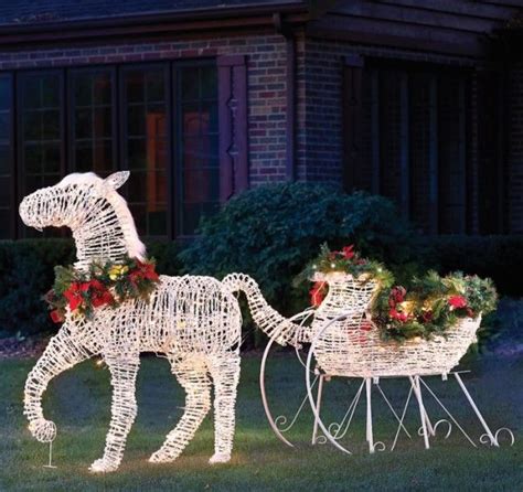 The Lighted Holiday Horse Drawn Sleigh - This is the prelit outdoor ...