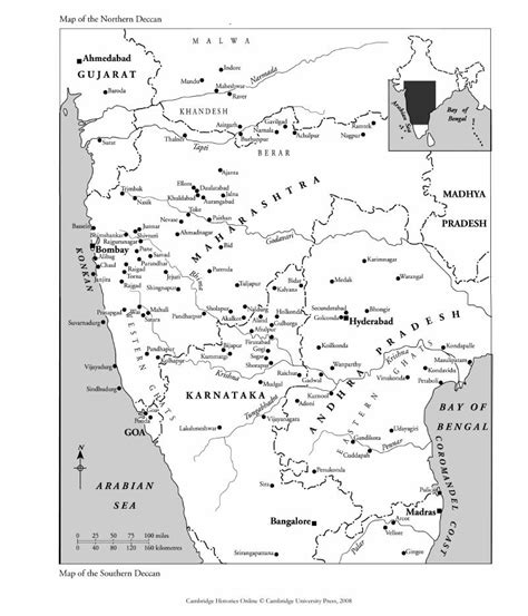 Map of the Southern Deccan" - Architecture and Art of the Deccan Sultanates