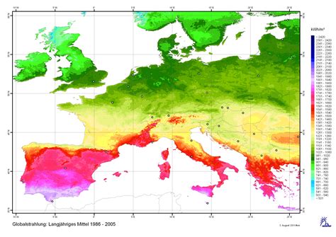 Solar irradiance map of Europe [2922x2068] : MapPorn