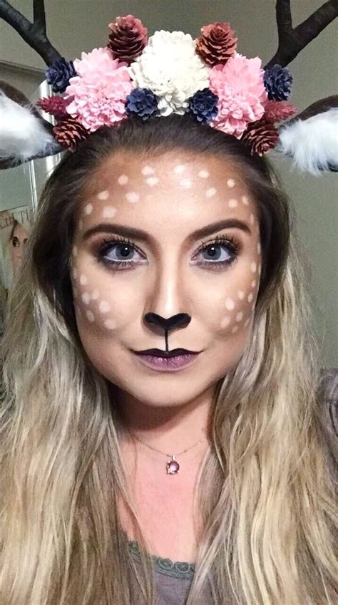 Cute Deer Makeup // DIY Deer Antlers | Halloween costumes makeup, Cute halloween makeup, Deer ...