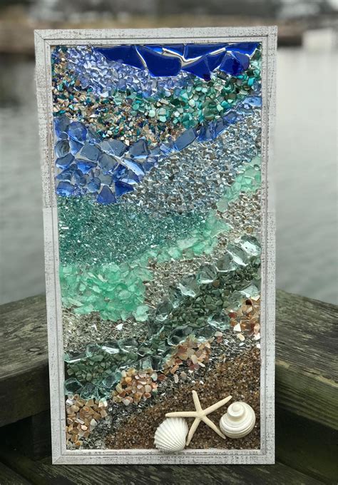 21x 11 Mosaic Coastal Window Mixed Media Sea - Etsy UK | Creazioni con ...