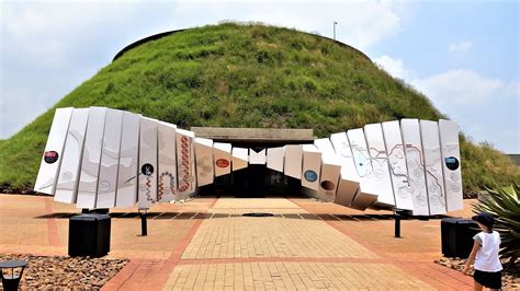 Entrance to Cradle of Humankind interactive display museum. There is a restaurant on top and a ...