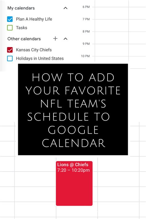 How to Add Your Favorite NFL Team's Schedule to Your Google Calendar ...