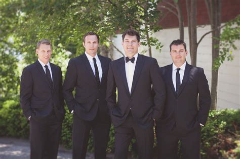 Groomsmen in Black Suits