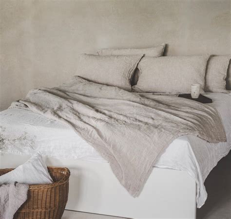 Natural Linen Bed Set Organic Stonewashed Pure Natural Linen Bedding ...