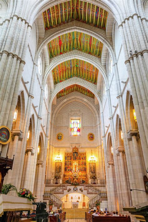 Interior of Almudena Cathedral, Madrid, Spain, Europe - Stock Photo ...