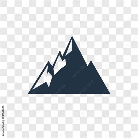 Mountain vector icon isolated on transparent background, Mountain transparency logo design Stock ...