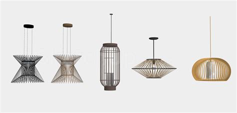 6609. Free Sketchup Rattan lamps Models Download