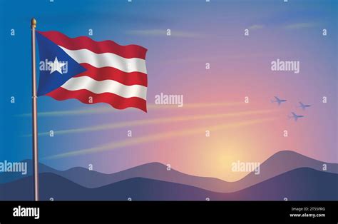 Puerto rico flag in the morning sun Royalty Free Vector Stock Vector Image & Art - Alamy