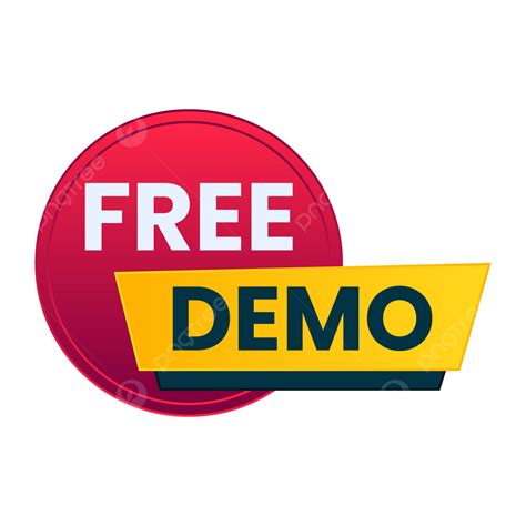 Red Yellow Free Demo Button Vector, Free Demo, Free Demo Logo ...