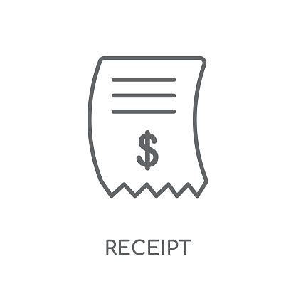 Receipt Linear Icon Modern Outline Receipt Logo Concept On White Background From Ecommerce And ...