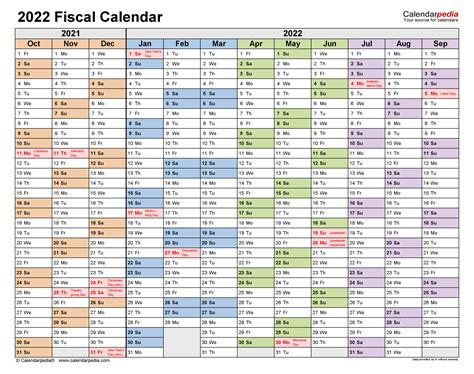 Fiscal Calendars 2022 - Free Printable PDF templates