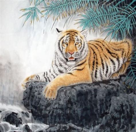 Chinese Tiger Painting 4687005, 66cm x 66cm(26〃 x 26〃)