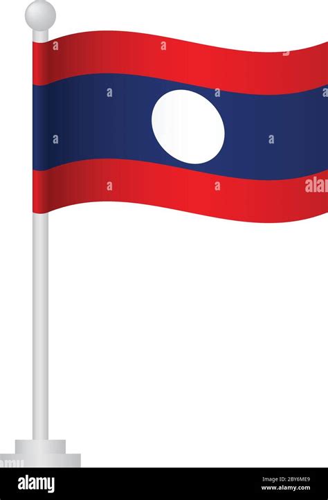 Laos flag. National flag of Laos on pole vector Stock Vector Image & Art - Alamy