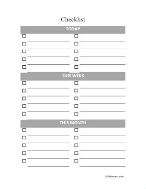 FREE Checklist Template Word