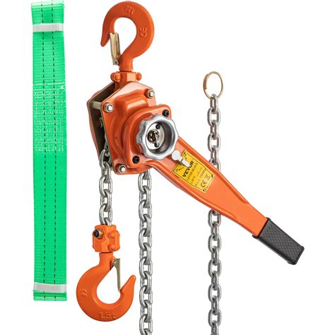 Buy VEVOR Lever Chain Hoist, 1.5Ton 3300lbs Capacity Ratchet Puller with 10FT Max. Lifting ...