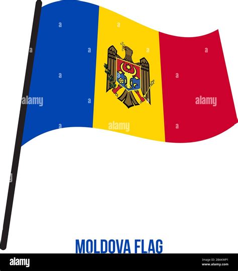 Moldova Flag Waving Vector Illustration on White Background. Moldova ...