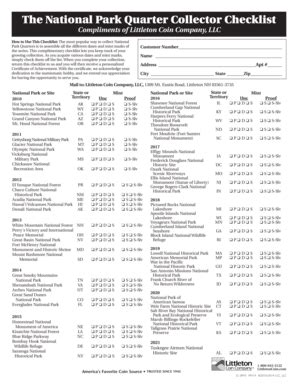 America The Beautiful Quarters List Pdf - Fill and Sign Printable Template Online