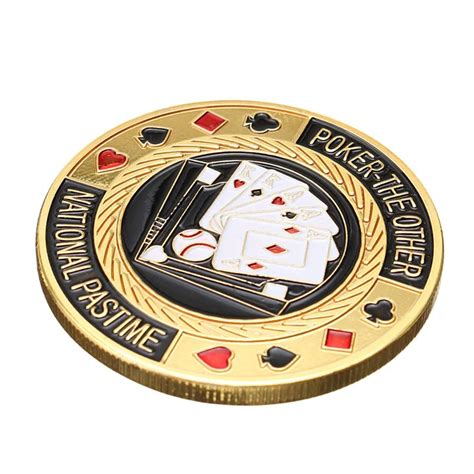 Hot Chip Poker Game Metal Poker Chip Guard Card Protector Coin National Pastime Gold Plated With ...