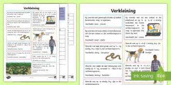 Afrikaans Taal Reëls Verkleining Notas (teacher made)