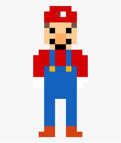 Super Mario Front Pixel Art - Cartoon Transparent PNG - 1184x1184 - Free Download on NicePNG