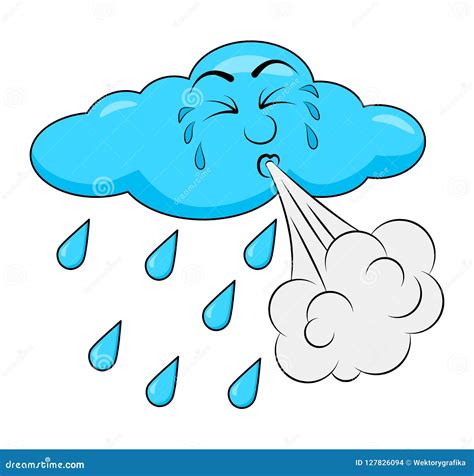 Cartoon Cloud Blowing Wind Vector Illustration | CartoonDealer.com #38028204