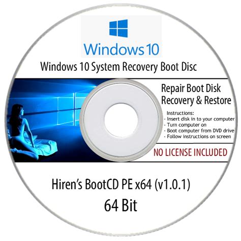 Windows 10 System OS, Recovery, Restore, Repair Boot Disc CD Tool to ...