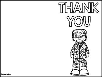 Military Thank You Cards - Print & Color by MsKinderhop | TPT