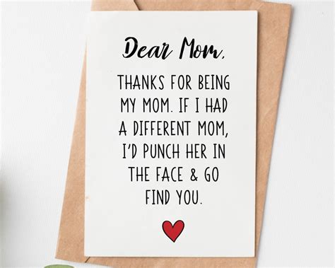 Funny Birthday Card for Mom, Mom Birthday Card, Best Mom Gift, Mom ...