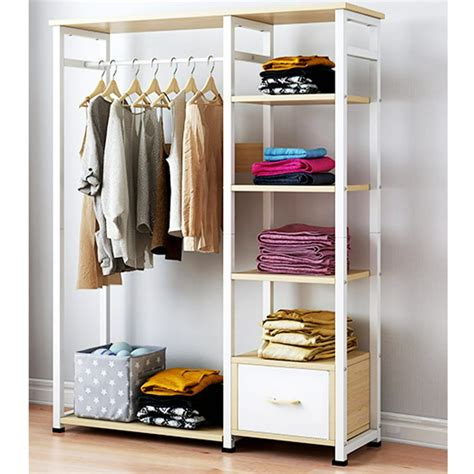 Freestanding Clothes Garment Organizer Closet Metal Garment Rack with ...