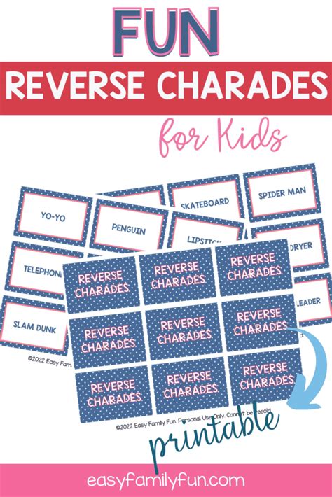 The Best Reverse Charades Ideas + Printable Cards