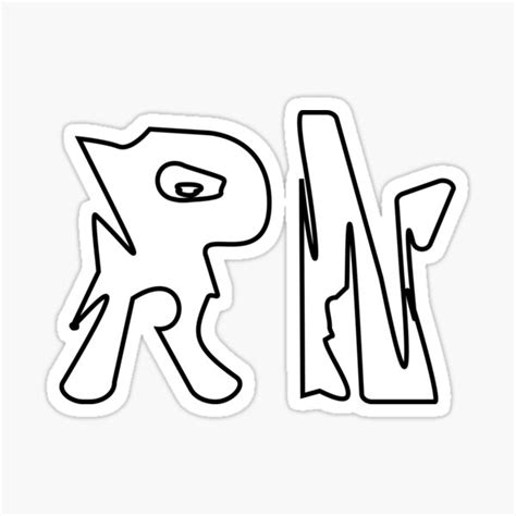 "RN Logo Black Outline" Sticker for Sale by RohanNewn | Redbubble