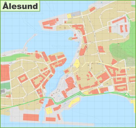 Ålesund city center map - Ontheworldmap.com