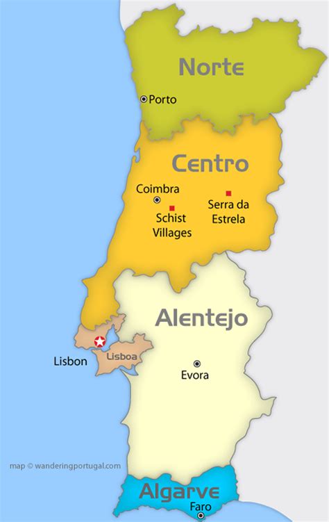 Portugal Regions Map | Wandering Portugal