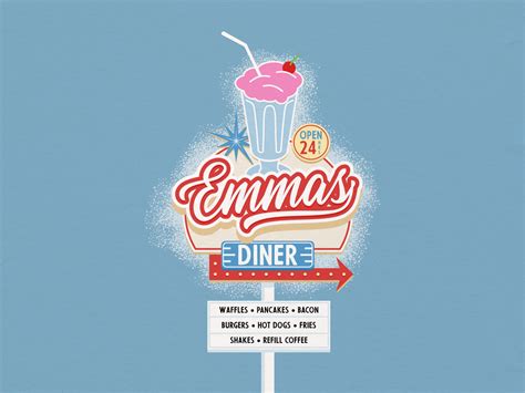 Retro diner sign exploration by Gary Taylor on Dribbble