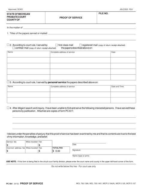 Proof of service michigan pdf: Fill out & sign online | DocHub