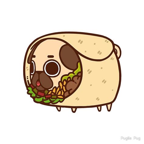 Puglie Burrito Photographic Print by Puglie Pug | Cute stickers, Cute kawaii drawings, Cute ...