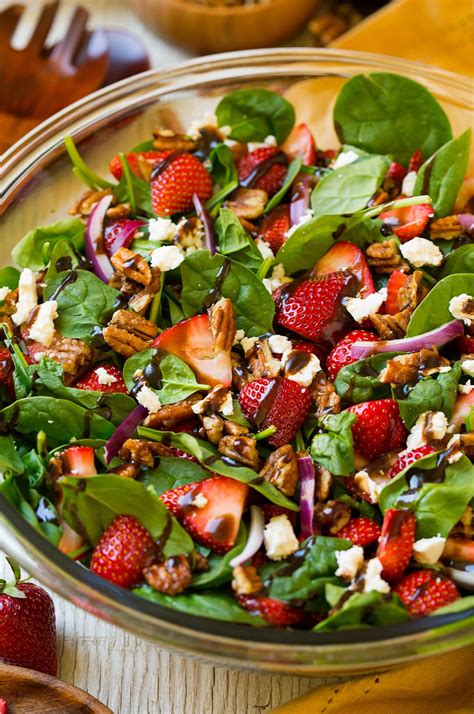 Strawberry Spinach Salad with Candied Pecans, Feta and Balsamic Vinaigrette - Cooking Classy