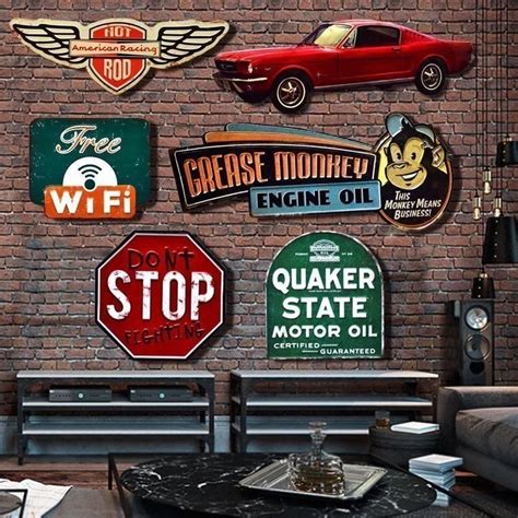 Irregular shade Vintage Tin metal Sign plaque Bar pub home House Cafe Restaurant Wall Decor ...