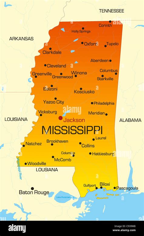 Vector Map Of Mississippi Political One Stop Map - vrogue.co